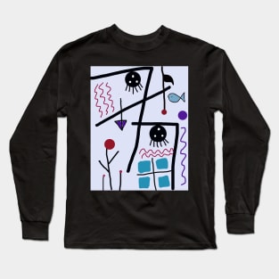 Kids Floating Stick Figure Long Sleeve T-Shirt